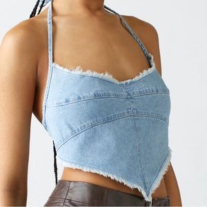 Urban Outfitters Maggie Denim Halter Top, Size: Small